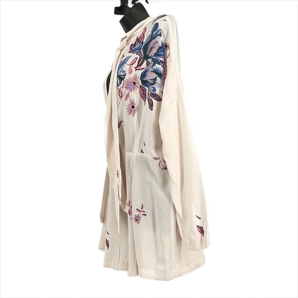 Free People Gemma Tunic Floral Mini Dress in Ivory/Multiple Size S - Picture 2 of 7